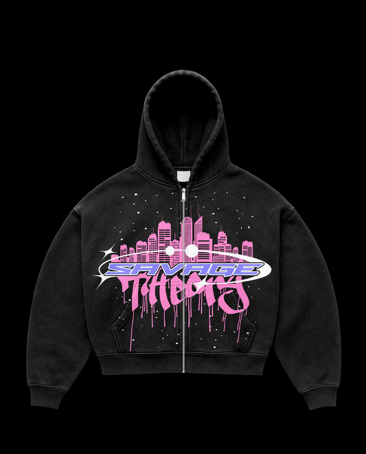 Purple Rein Zip-Up Hoodie
